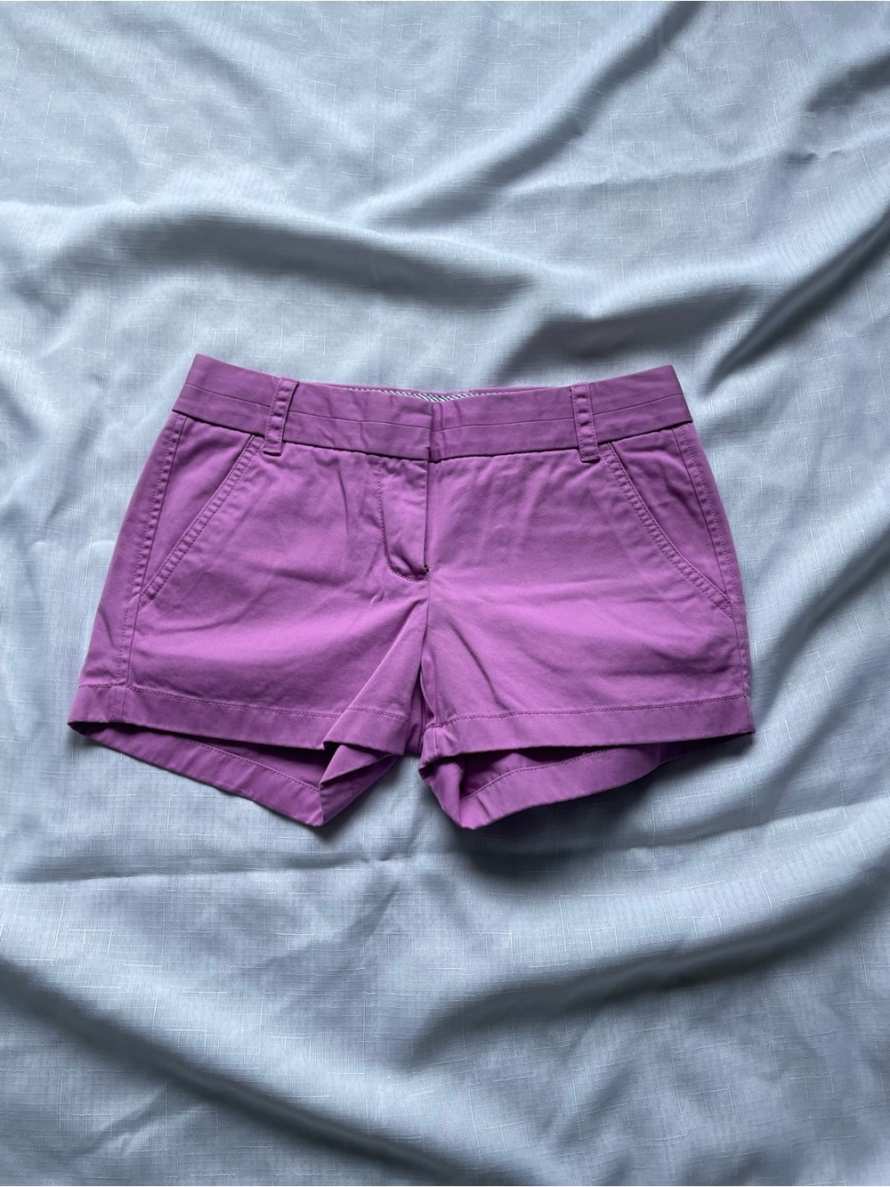 Orchid Purple Women’s J Crew 100% Cotton Chino “Broken-in” Shorts, Sz 00